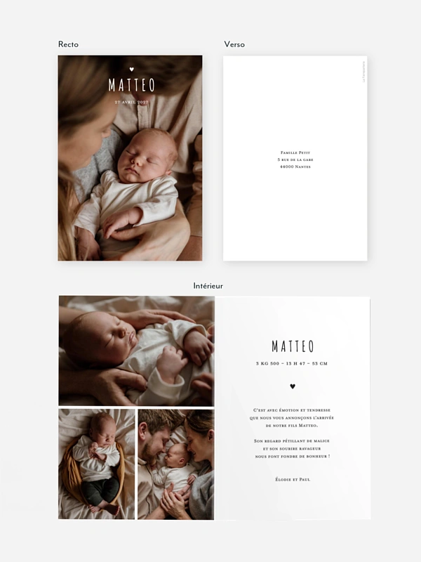 Faire-part naissance Doux bonheur