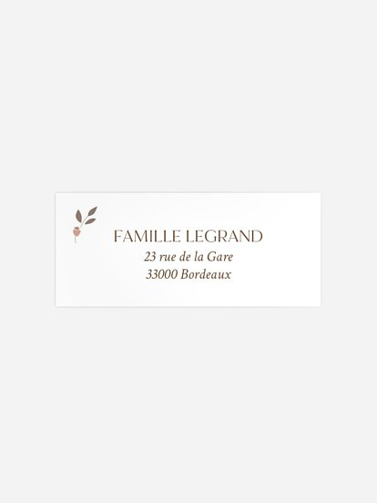 Étiquette expéditeur naissance Ashley 1