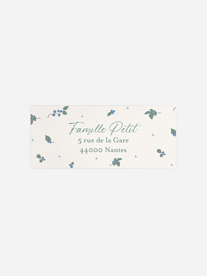 Étiquette expéditeur naissance Blueberries 2