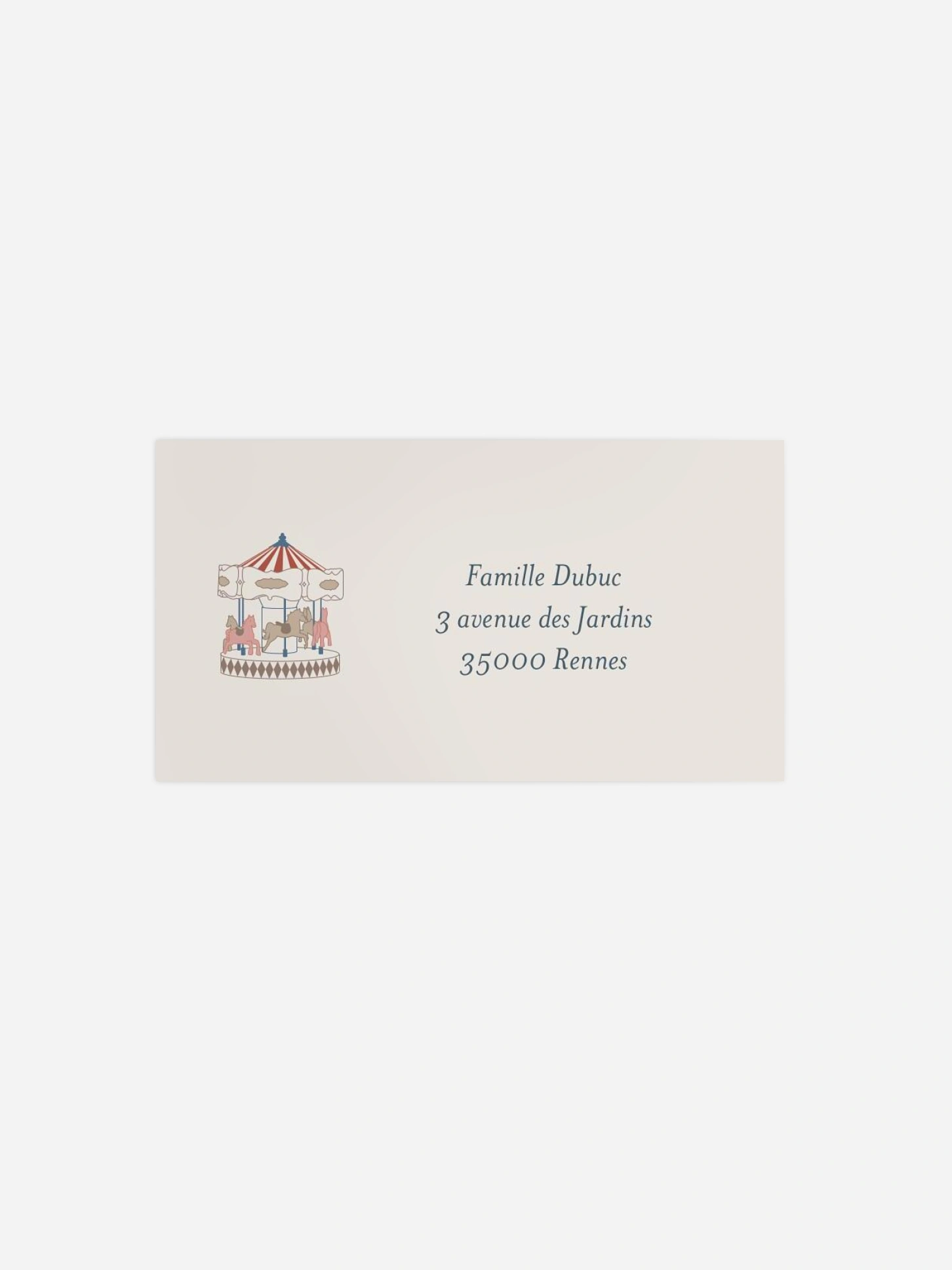 Étiquette destinataire naissance Carousel 2