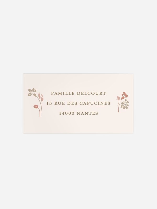 Étiquette destinataire naissance Augusta 1