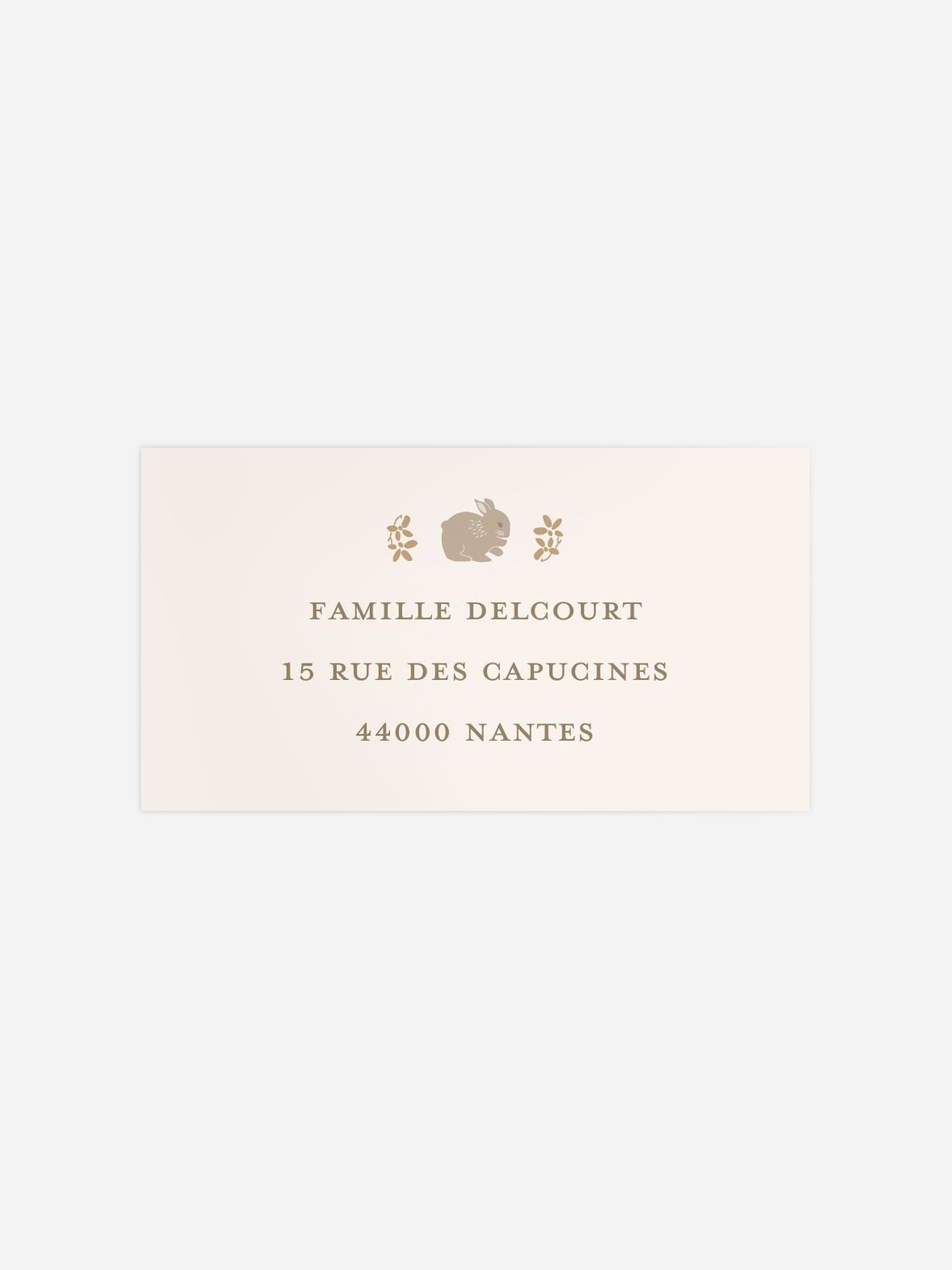 Étiquette destinataire naissance Augusta 2
