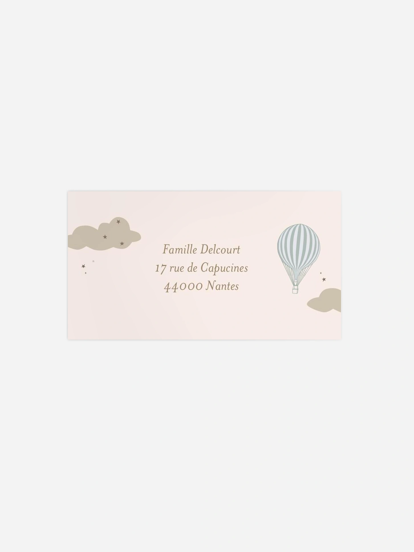 Étiquette destinataire naissance Dreamland 1
