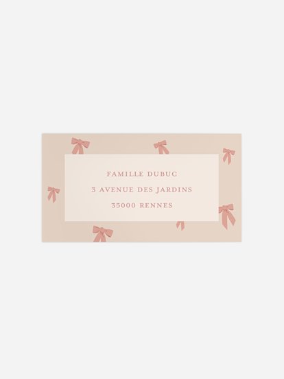 Étiquette destinataire naissance Bows 1