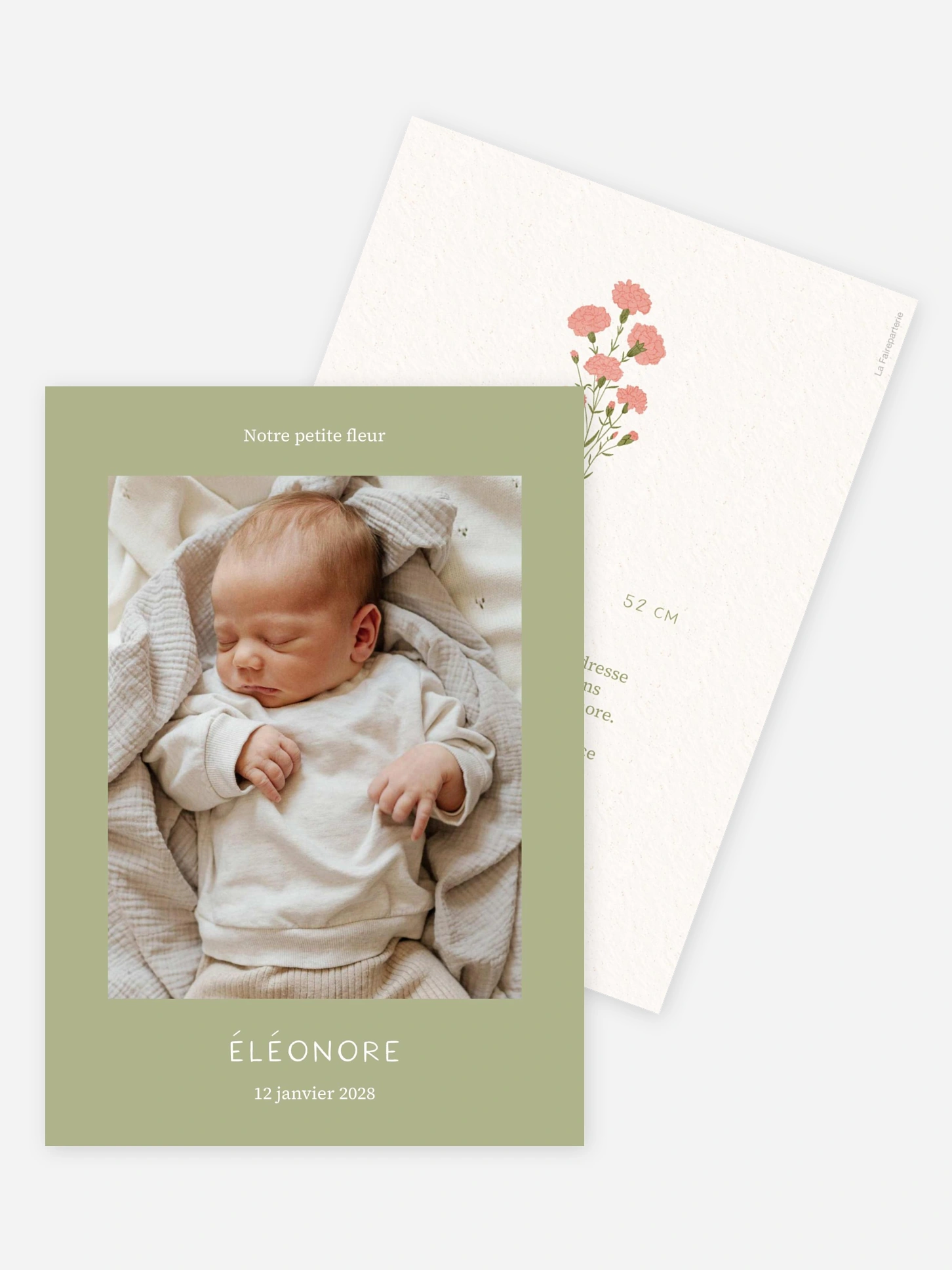 Faire-part naissance Fleur de naissance - janvier