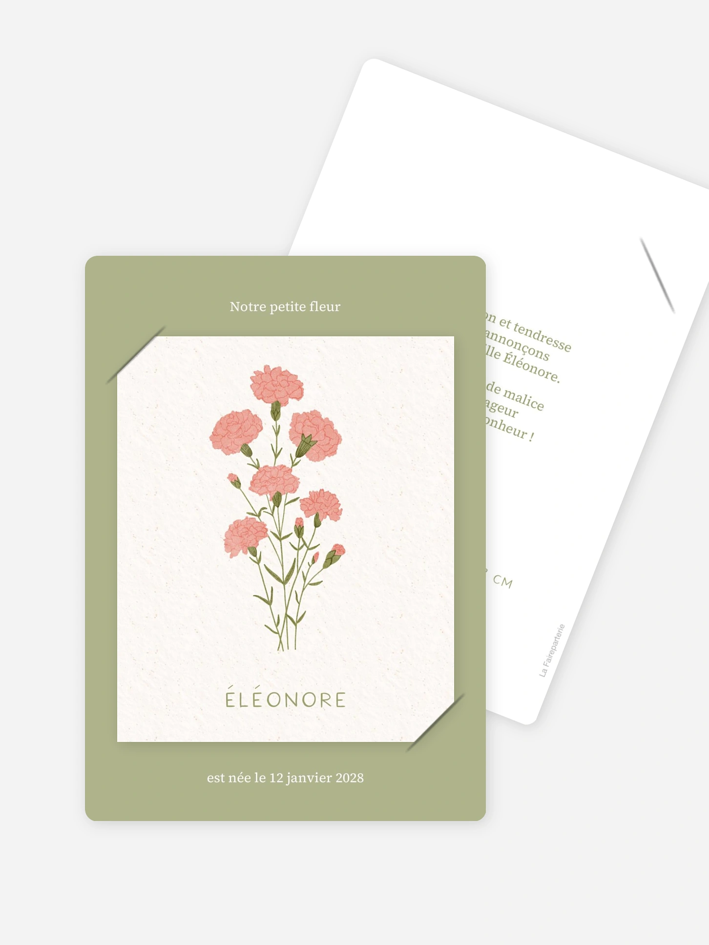 Faire-part naissance Fleur de naissance - janvier