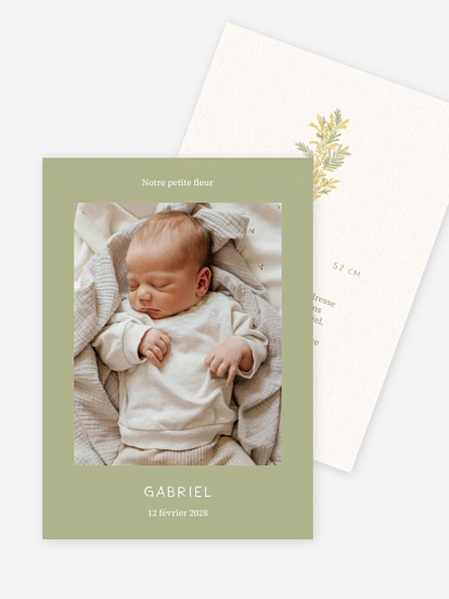 Faire-part naissance Fleur de naissance - février