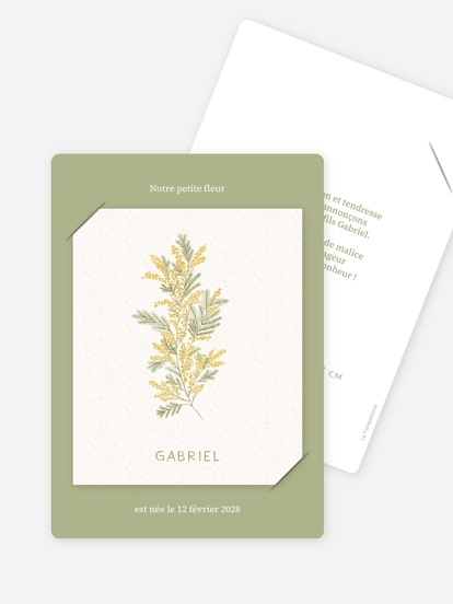 Faire-part naissance Fleur de naissance - février