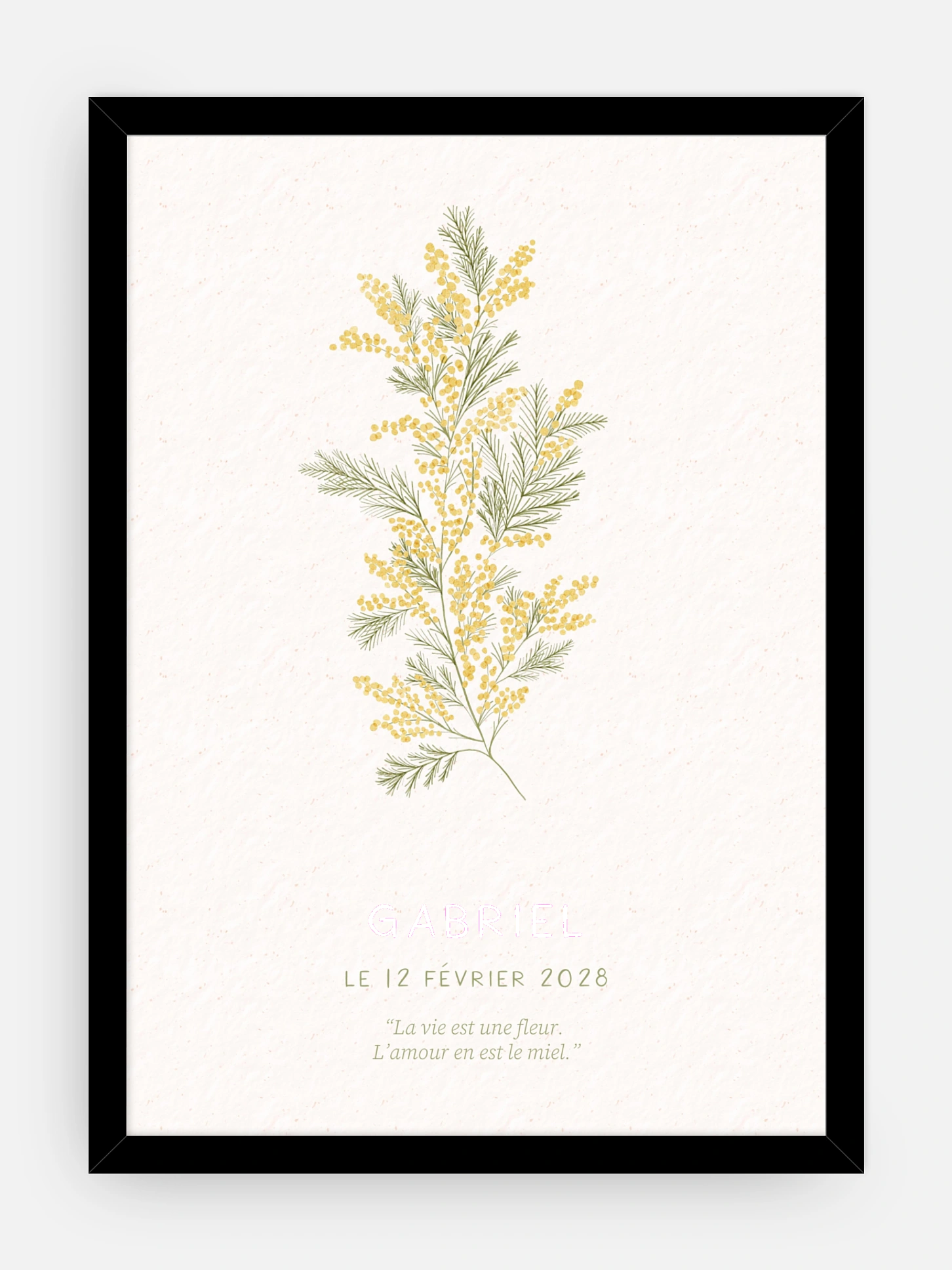 Affiche naissance Fleur de naissance - février