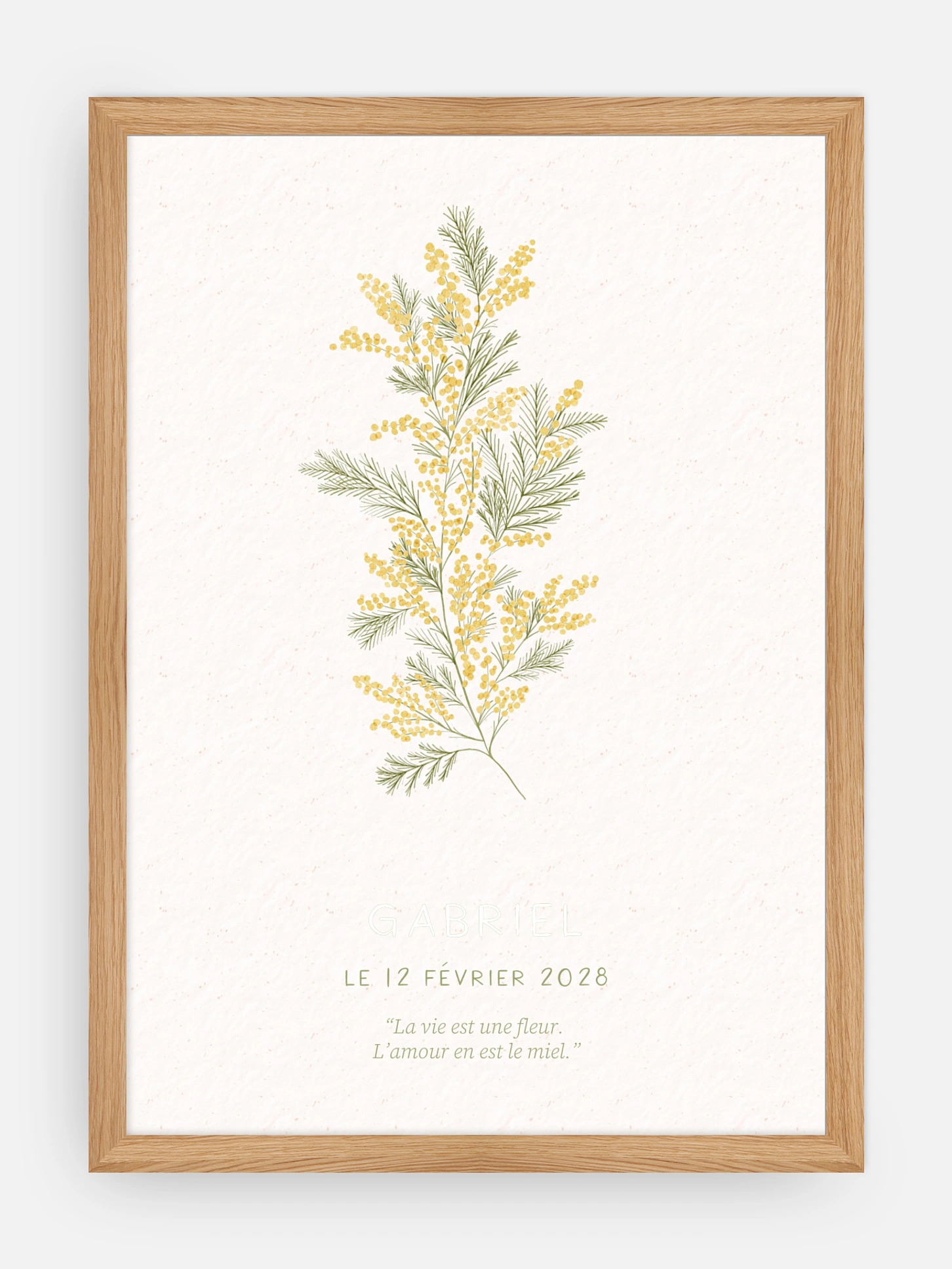 Affiche naissance Fleur de naissance - février