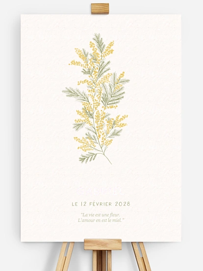 Affiche naissance Fleur de naissance - février