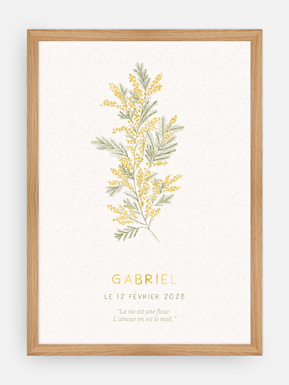 Affiche naissance Fleur de naissance - février