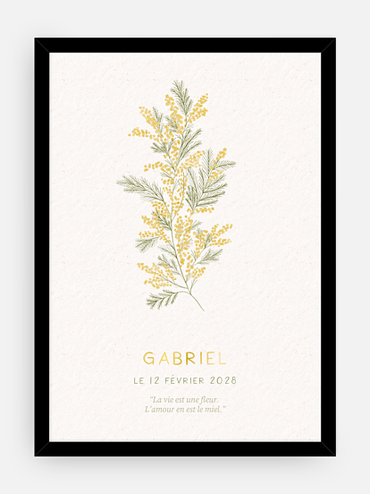 Affiche naissance Fleur de naissance - février