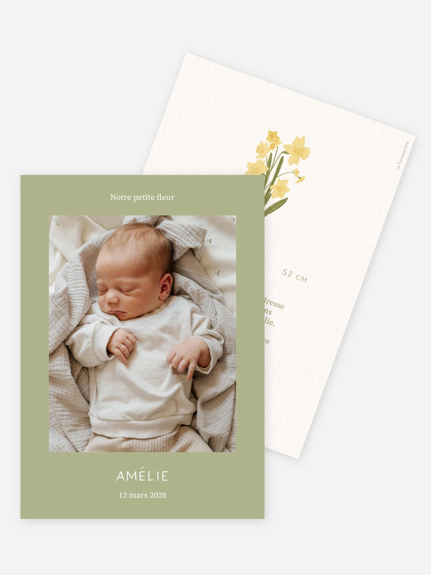 Faire-part naissance Fleur de naissance - mars