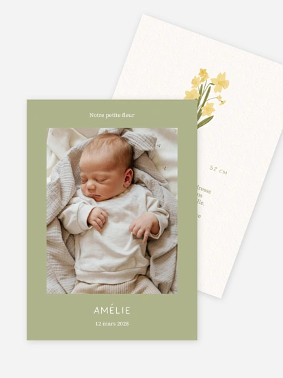 Faire-part naissance Fleur de naissance - mars