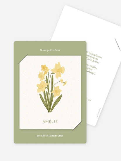 Faire-part naissance Fleur de naissance - mars