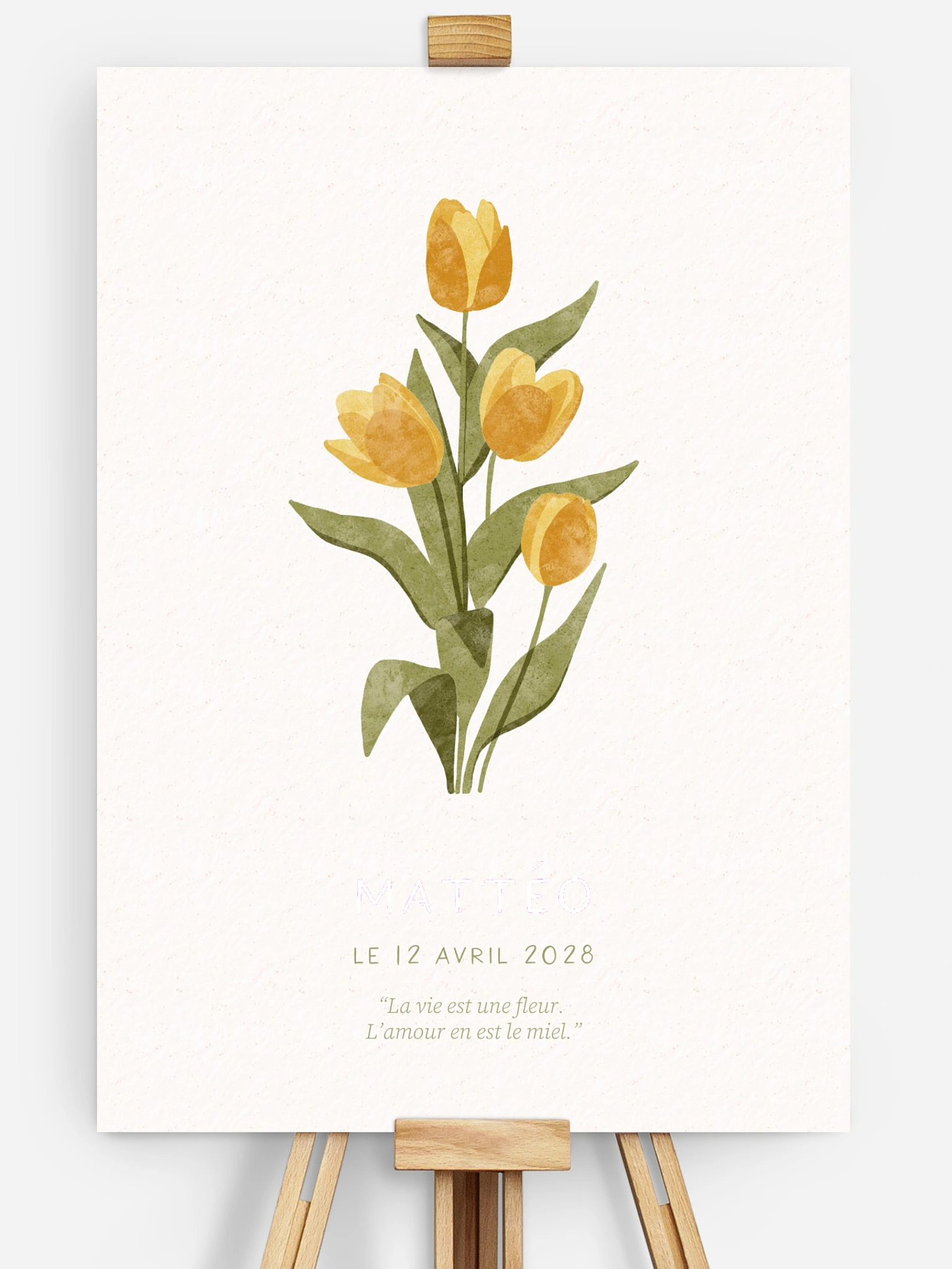 Affiche naissance Fleur de naissance - avril