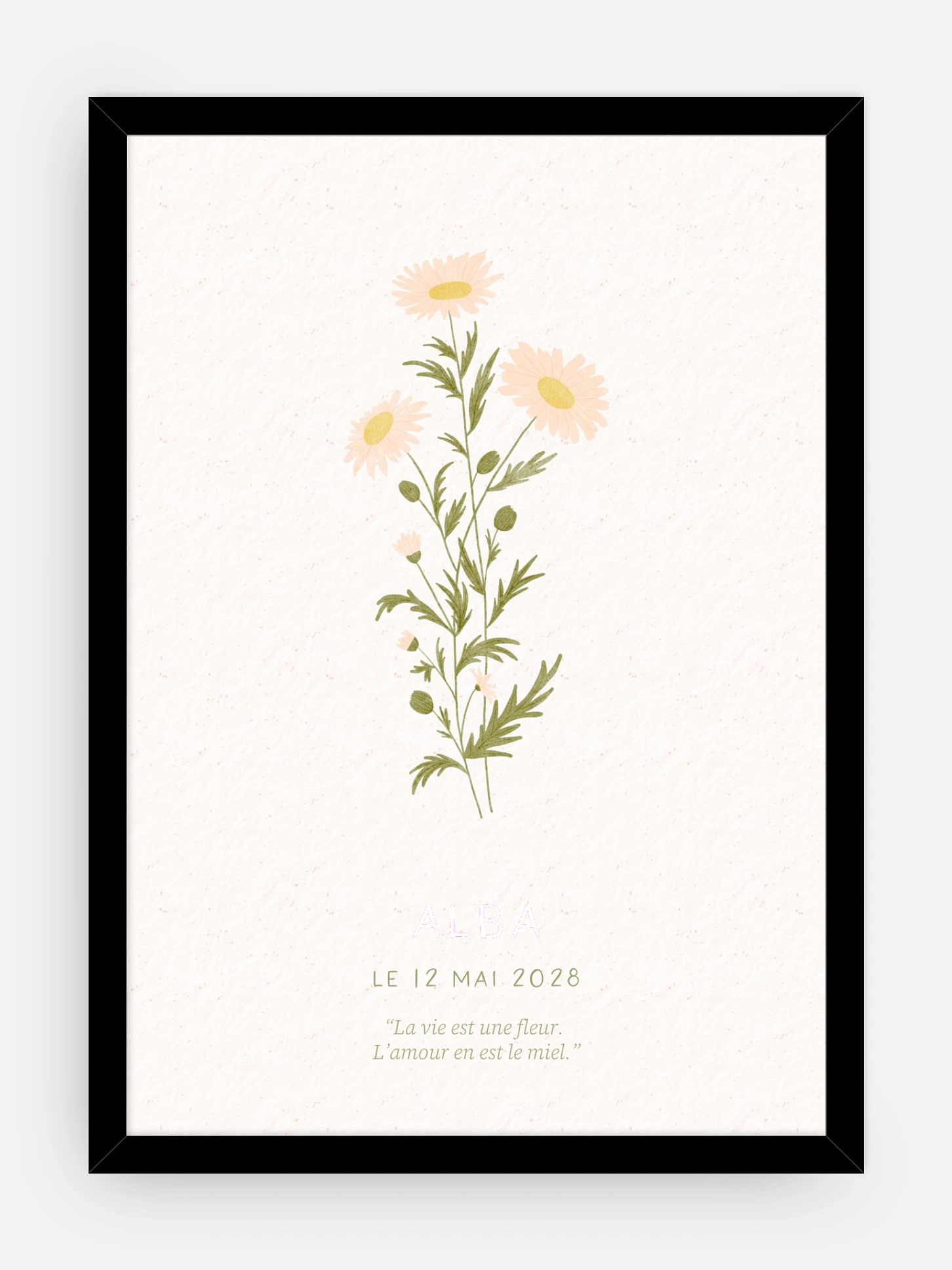 Affiche naissance Fleur de naissance - mai
