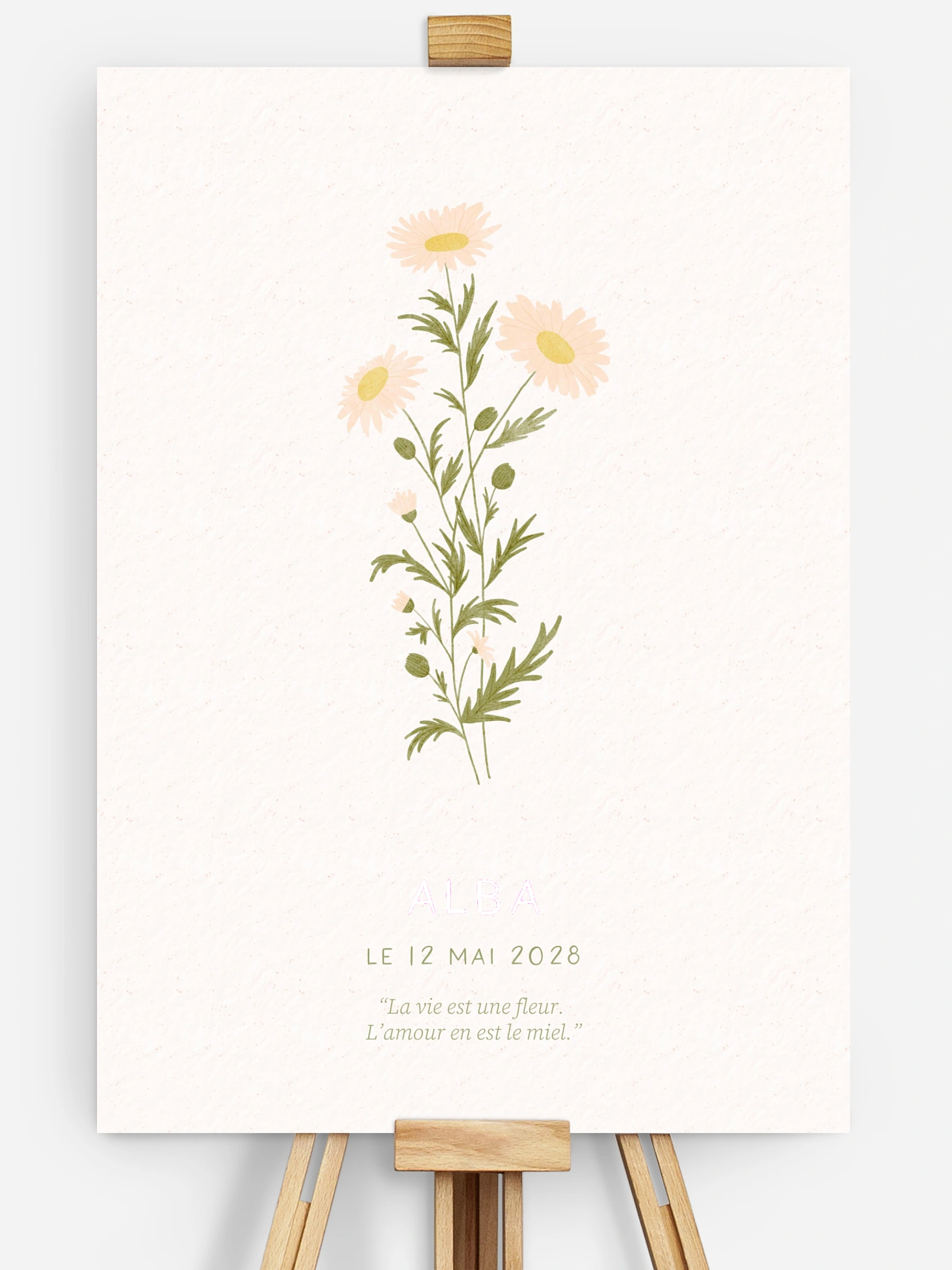 Affiche naissance Fleur de naissance - mai