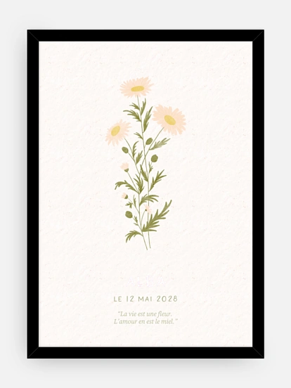 Affiche naissance Fleur de naissance - mai