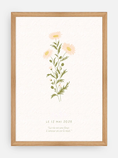 Affiche naissance Fleur de naissance - mai