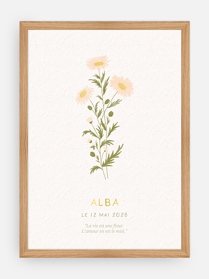 Affiche naissance Fleur de naissance - mai