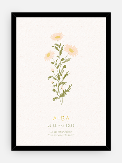 Affiche naissance Fleur de naissance - mai