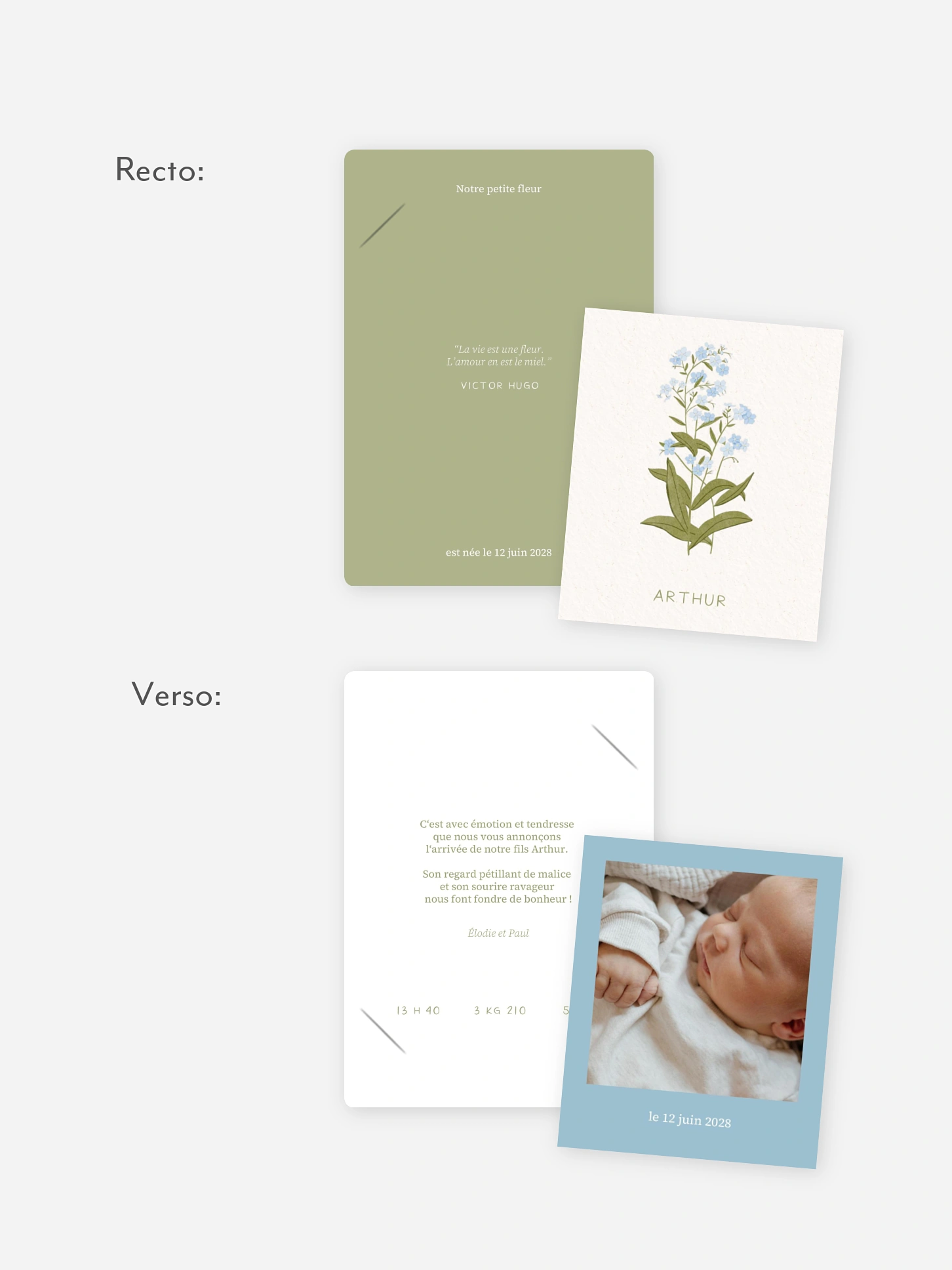 Faire-part naissance Fleur de naissance - juin