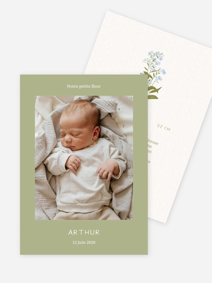Faire-part naissance Fleur de naissance - juin