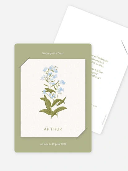 Faire-part naissance Fleur de naissance - juin