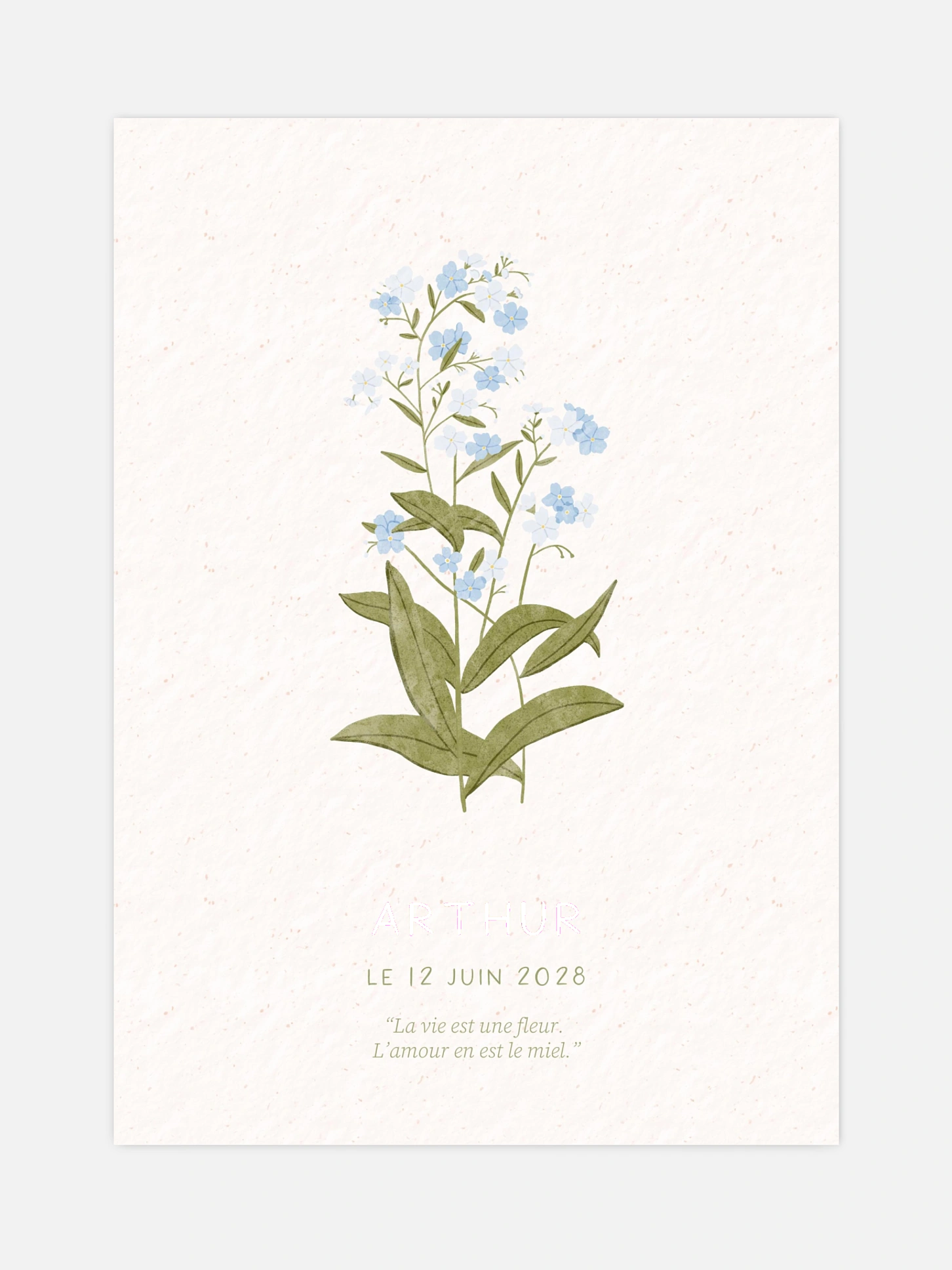 Affiche naissance Fleur de naissance - juin