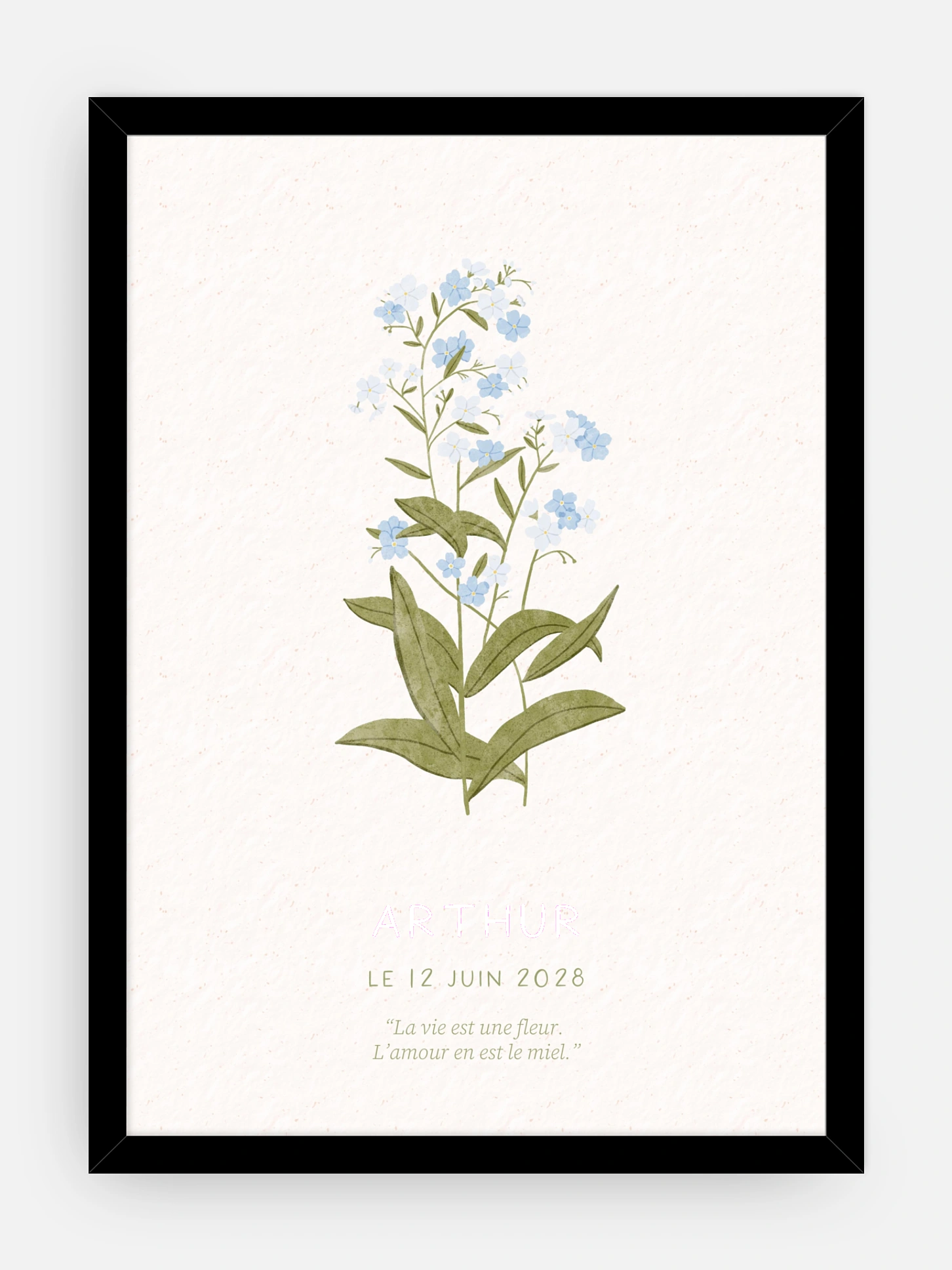 Affiche naissance Fleur de naissance - juin