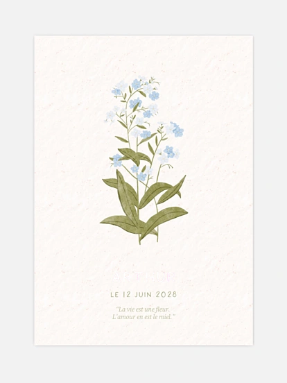 Affiche naissance Fleur de naissance - juin