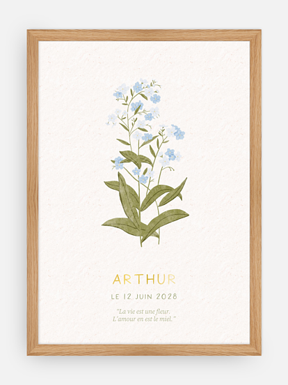 Affiche naissance Fleur de naissance - juin