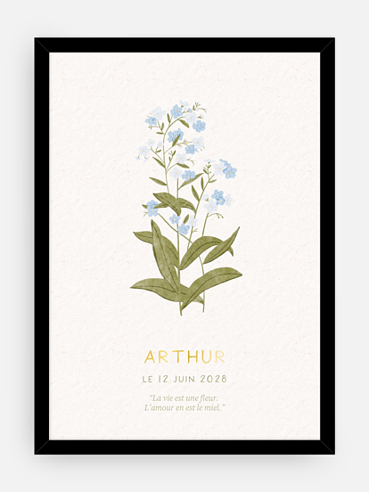 Affiche naissance Fleur de naissance - juin