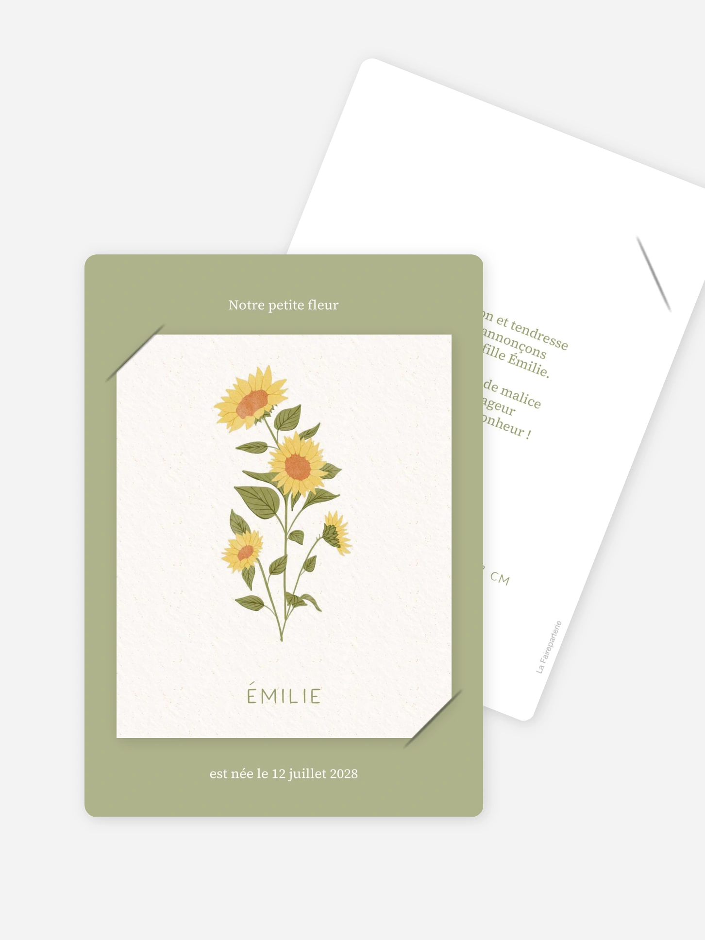 Faire-part naissance Fleur de naissance - juillet