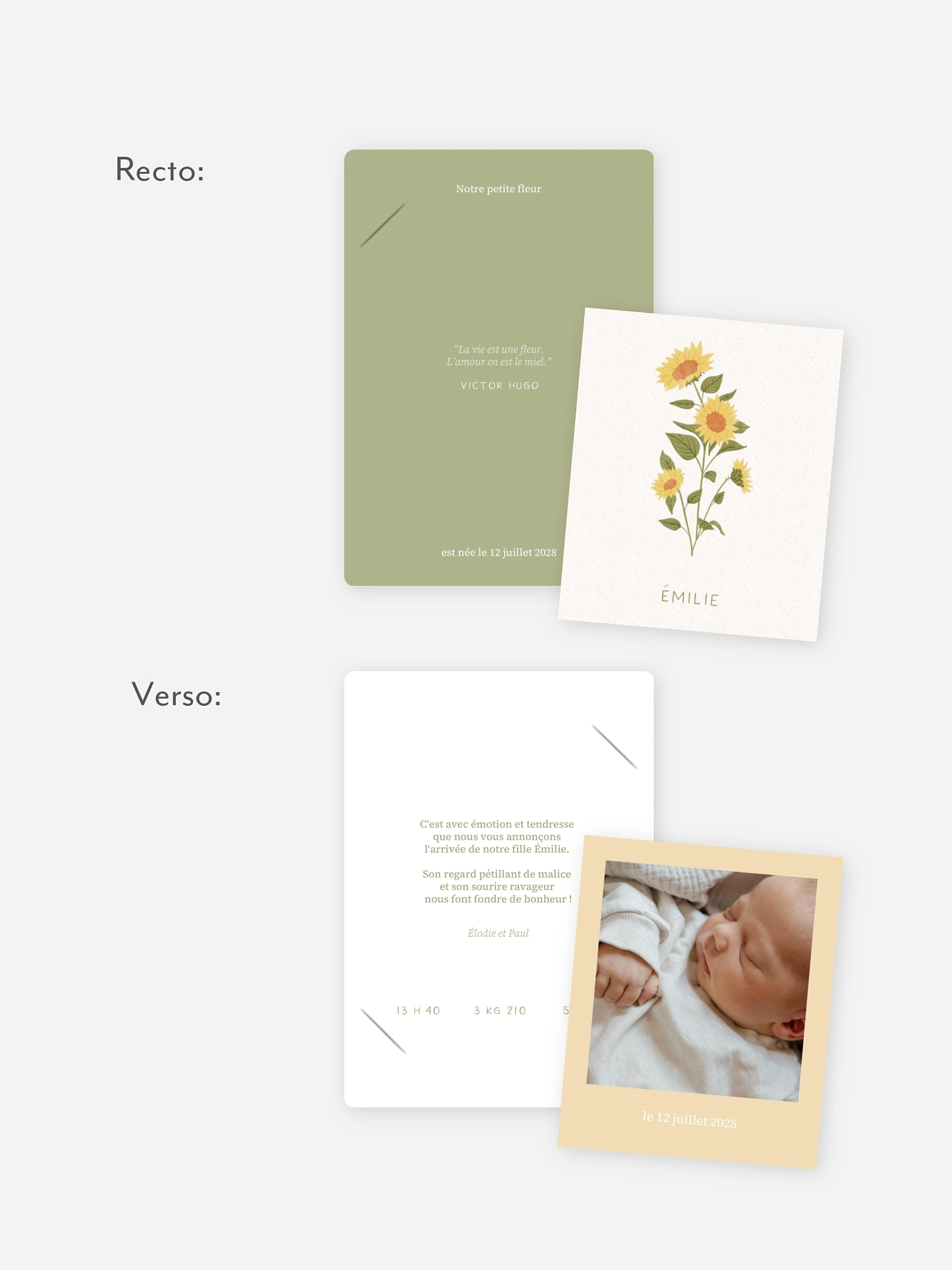 Faire-part naissance Fleur de naissance - juillet