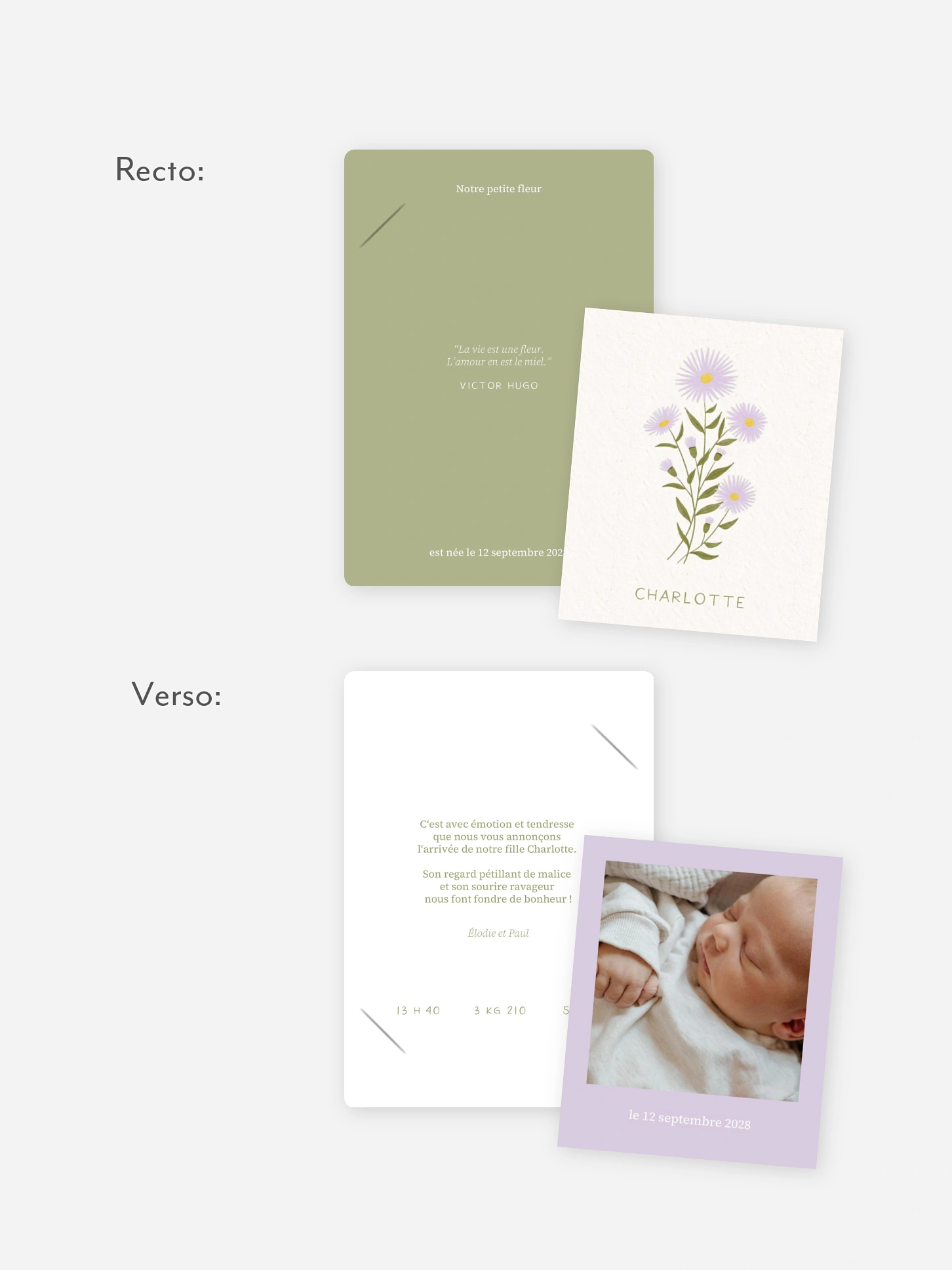 Faire-part naissance Fleur de naissance - septembre