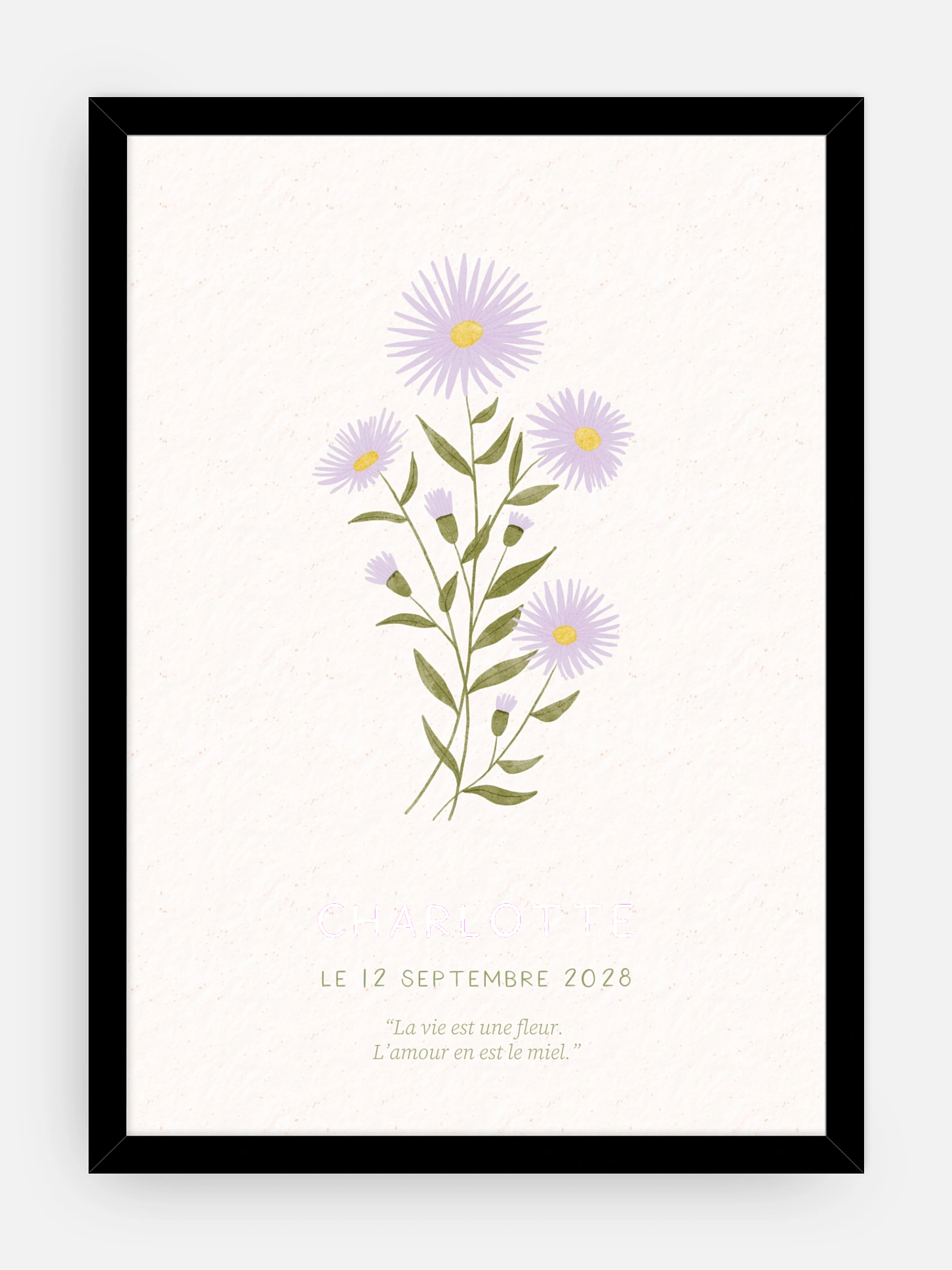 Affiche naissance Fleur de naissance - septembre