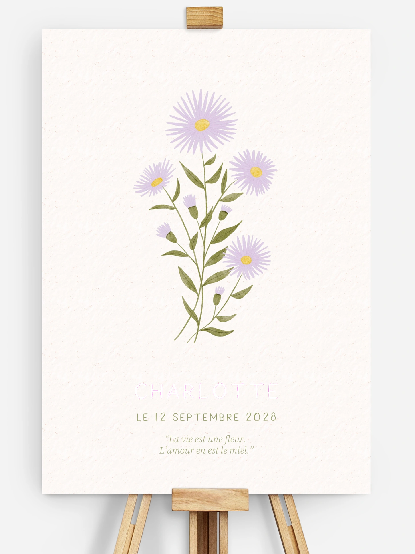 Affiche naissance Fleur de naissance - septembre