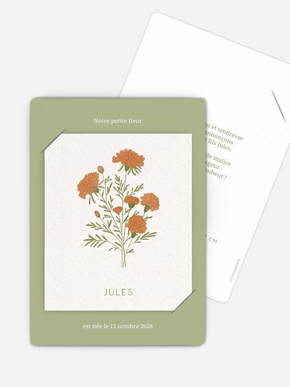 Faire-part naissance Fleur de naissance - octobre
