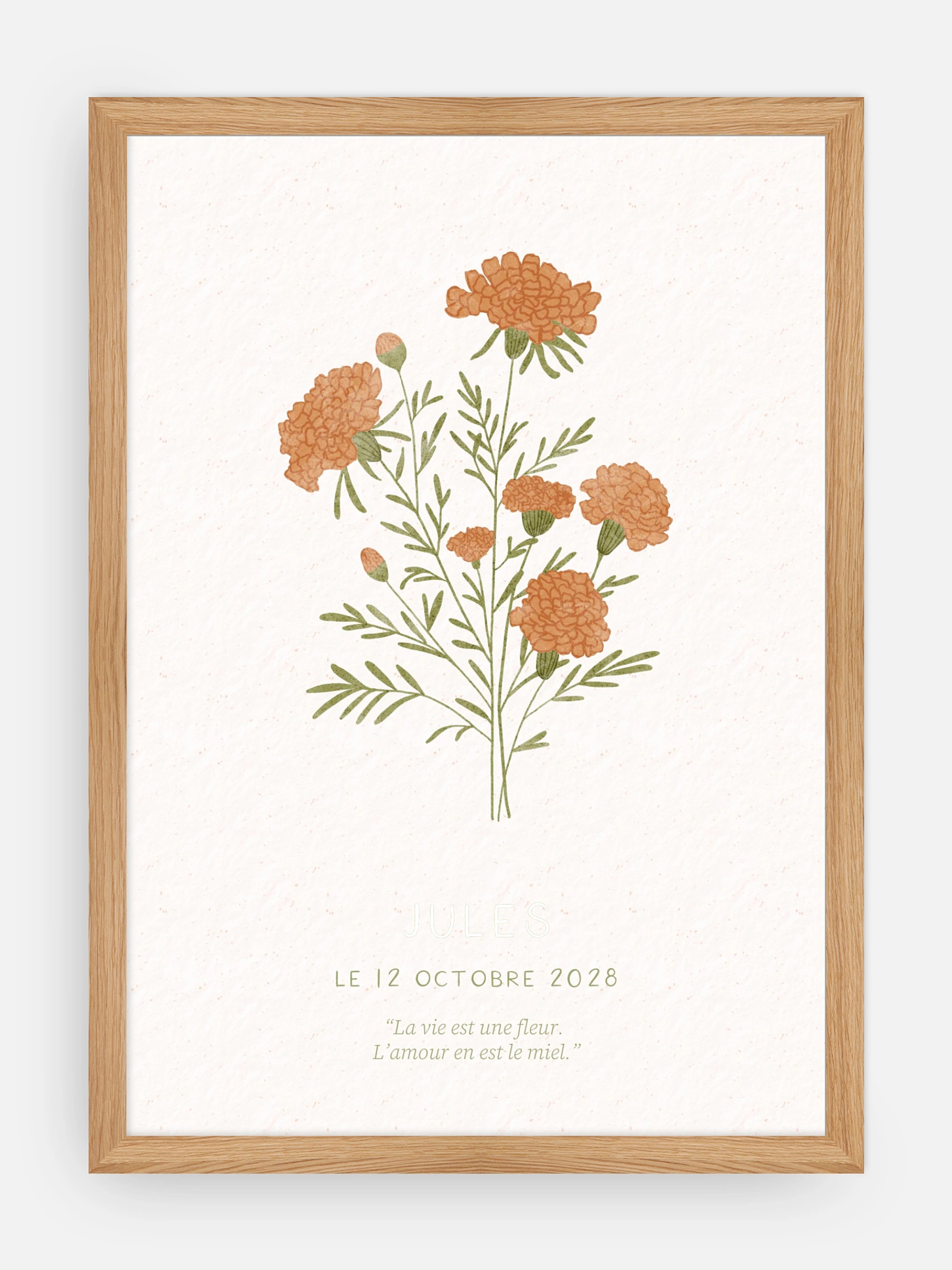 Affiche naissance Fleur de naissance - octobre