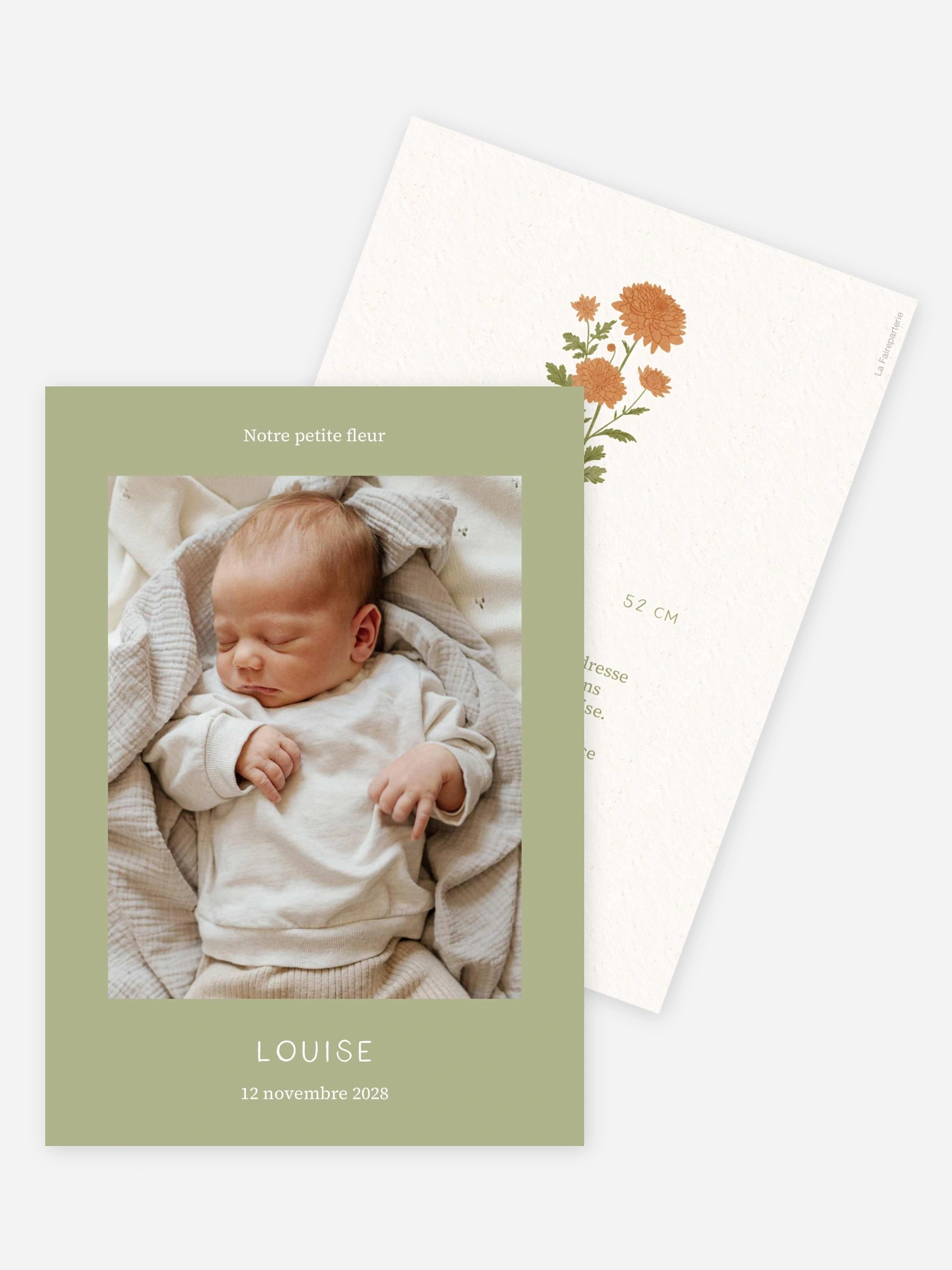 Faire-part naissance Fleur de naissance - novembre