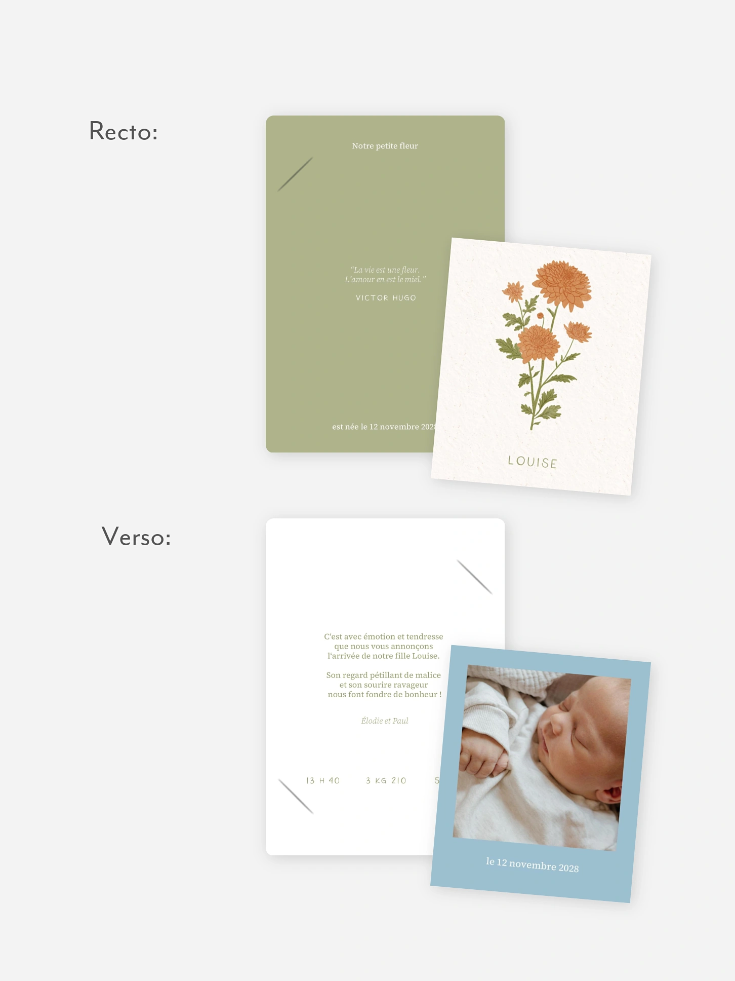 Faire-part naissance Fleur de naissance - novembre