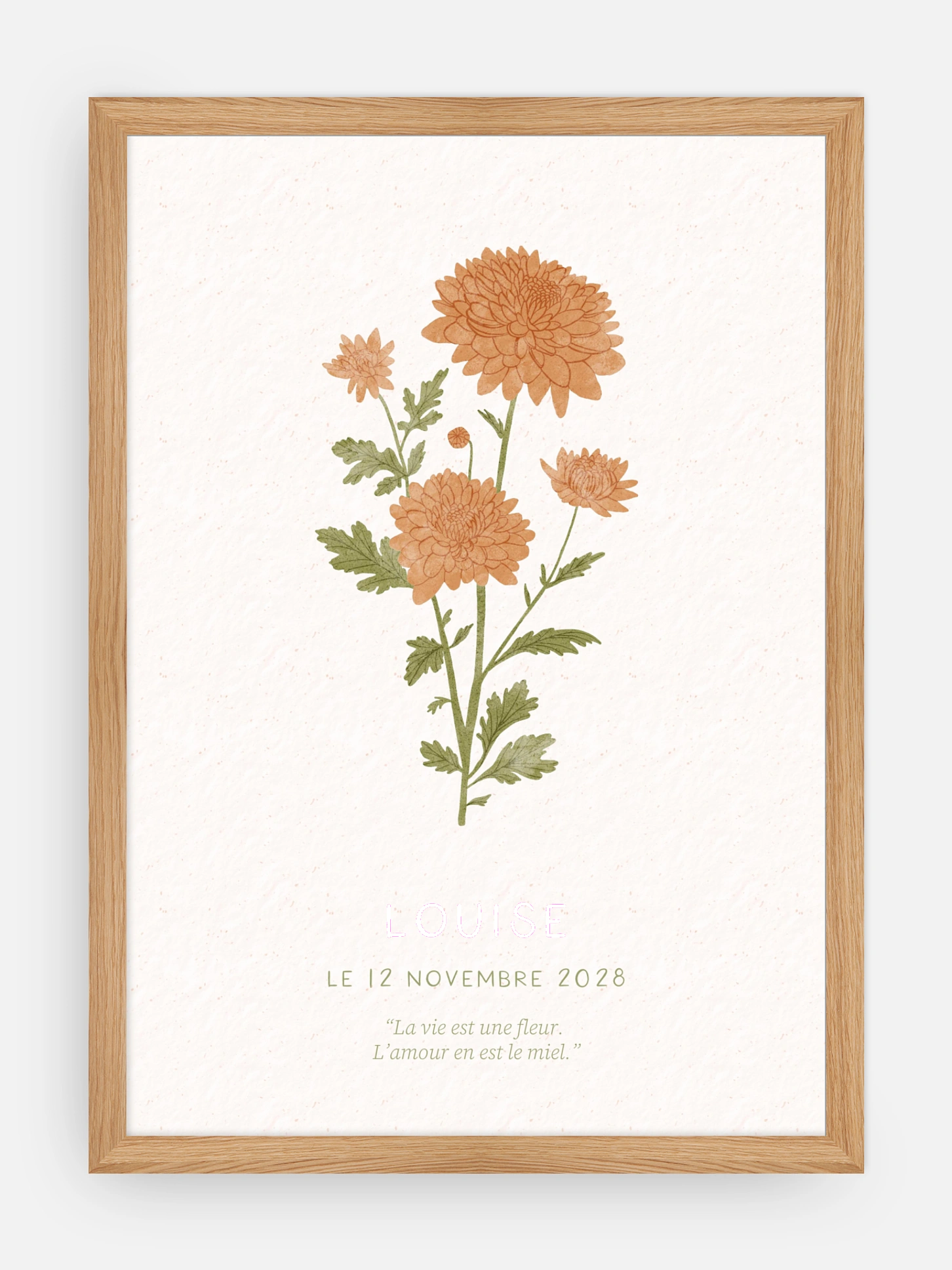 Affiche naissance Fleur de naissance - novembre