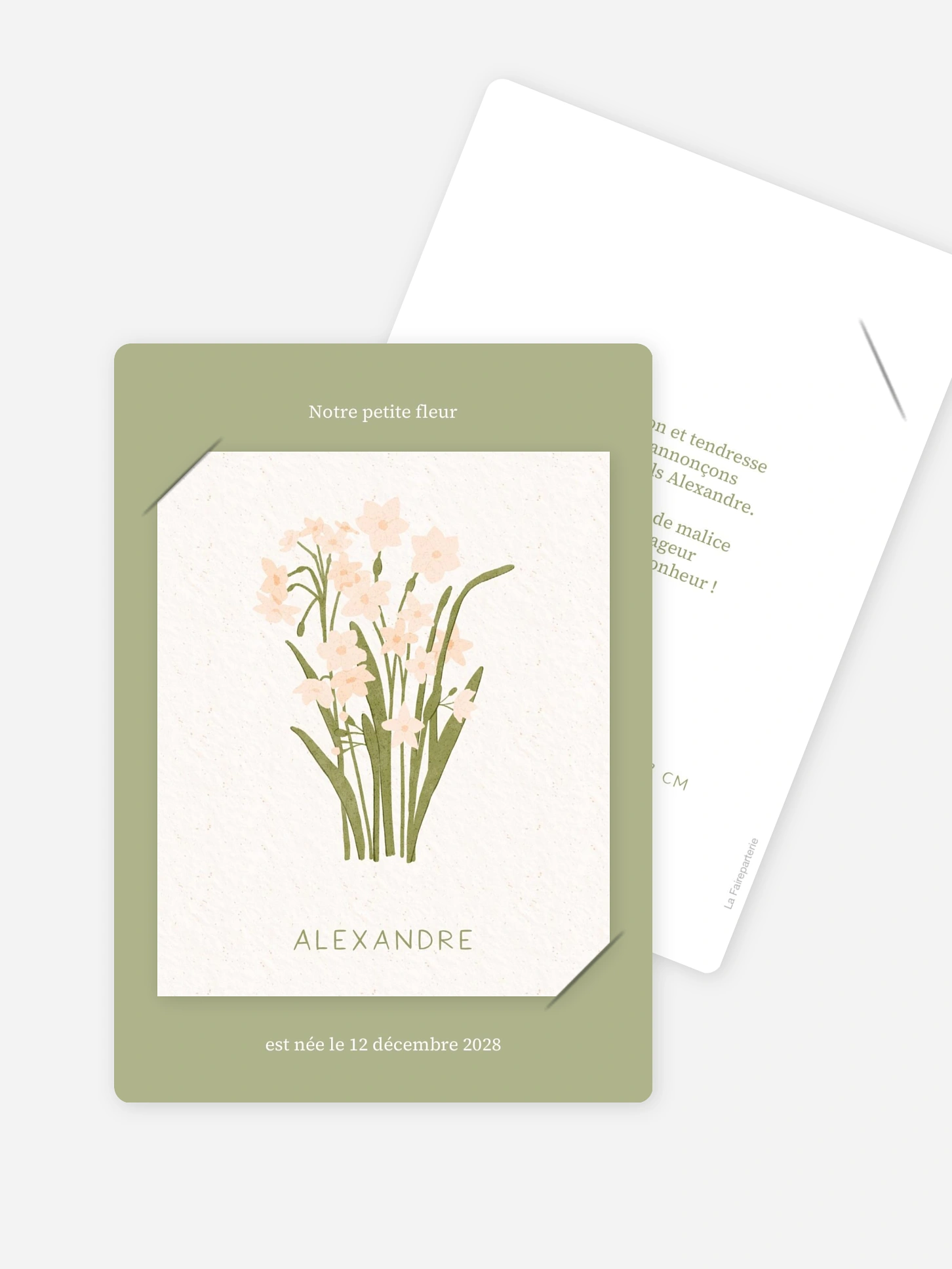 Faire-part naissance Fleur de naissance - décembre