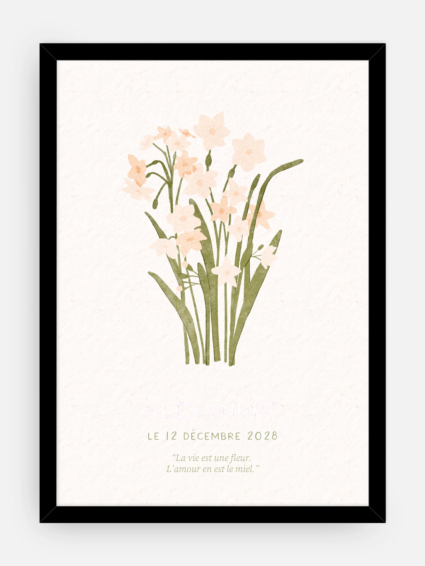 Affiche naissance Fleur de naissance - décembre