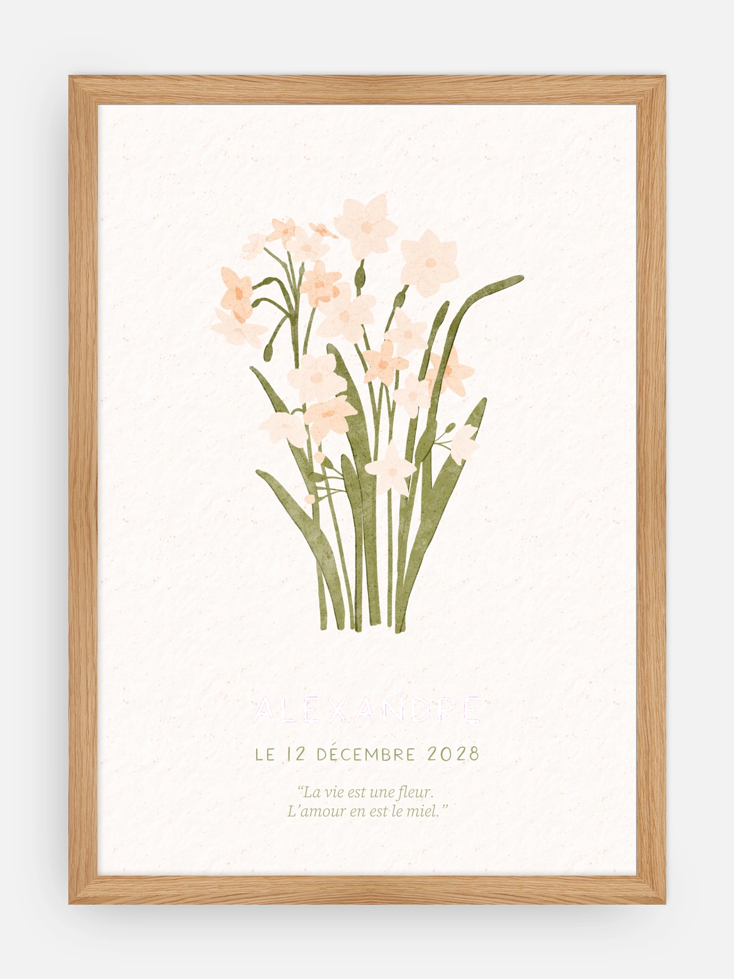 Affiche naissance Fleur de naissance - décembre