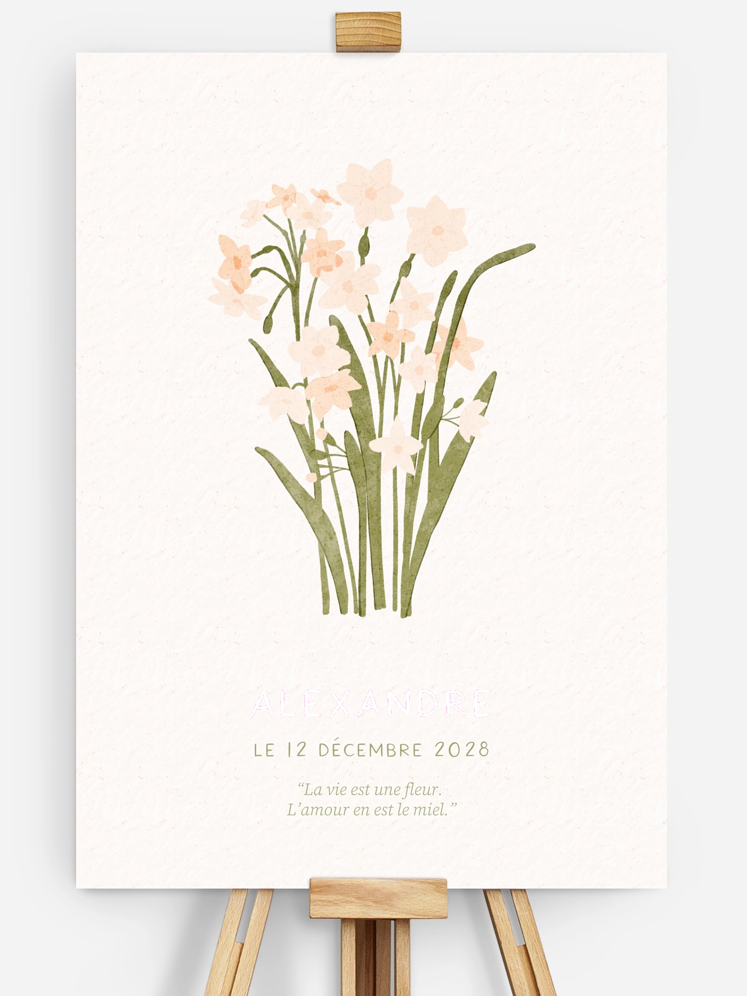 Affiche naissance Fleur de naissance - décembre