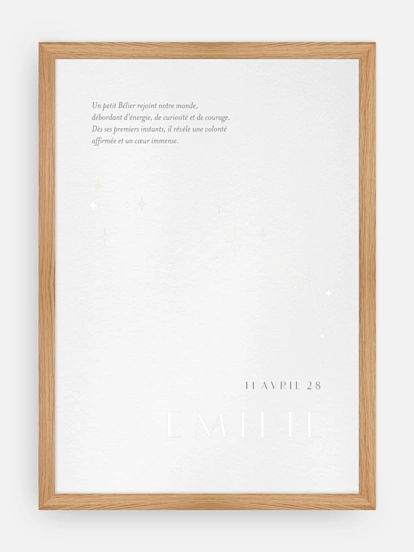 Affiche naissance Constellation du Bélier